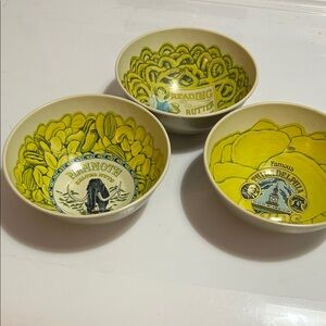 Vintage Yellow Metal  Bowls Set